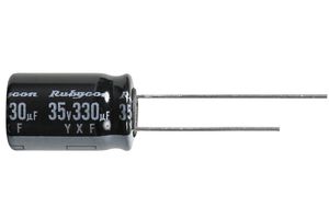 RUBYCON 25YXF2200MEFC16X25 铝电解电容, 2200UF, 25V, 20%, 径向引线