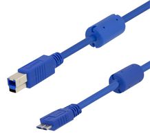 L-COM U3A00009-1M 电缆, USB 3.0 B-MICRO B 插头, 1M, 蓝色