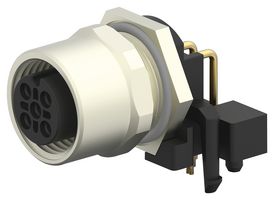 TE CONNECTIVITY T4145015051-001. 传感器连接器, M12, 母, 5路, 面板