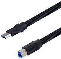 L-COM U3A00004-105M 电缆, USB, 3.0 A-B 插头, 1.5M, 金属