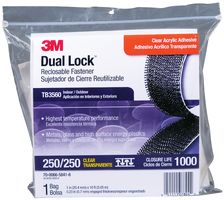 3M TB3560. 双锁可重扣紧固件, 透明, 25.4MM