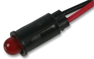 DIALIGHT 558-0102-027F 发光二极管面板指示器, 3.97MM, 红色, 5VDC