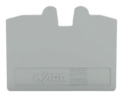 WAGO 2050-1291. END AND INTERMEDIATE PLATE, GRAY, RAIL