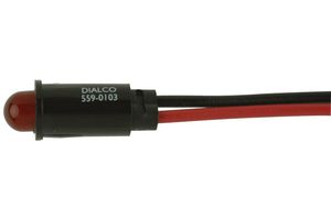 DIALIGHT 559-0103-003F. 发光二极管指示灯, 面板安装, 5MM, 红色, 12V