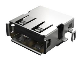 GCT USB1015-GF-L-A USB CONN, 2.0 TYPE A, R/A RCPT, 4POS, TH