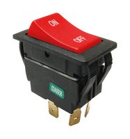 E-SWITCH RVW42D1923. 船型开关, DPST, 20A, 125VAC, 面板