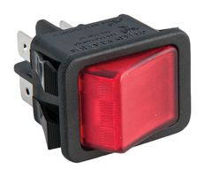 ZF YRM32F2BBRLN 开关, 船型, DPST, 20A, 250V, 红色