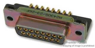 AMP - TE CONNECTIVITY M24308/23-26F D SUB CONNECTOR, STANDARD, SOCKET, 15 PO