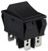 E-SWITCH R5CBLKBLKEF0.. 开关, 船型, DPDT, 20A, 125VAC, 黑色