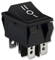 E-SWITCH R5DBLKBLKCF0. 开关, 船型, DPDT, 15A, 125VAC, 黑色
