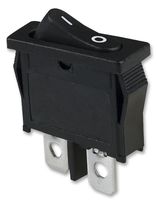 E-SWITCH R6ABLKBLKFF. 开关, 船型, SPST, 10A, 125VAC, 黑色