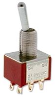 E-SWITCH 100DP1T1B1M1QEH. 拨动开关, DPDT, 5A, 120VAC, 28VDC
