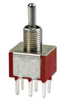 E-SWITCH 100DP3T1B1M2QEH. 拨动开关, DPDT, 5A, 120VAC, 28VDC