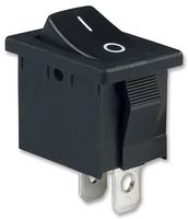 E-SWITCH R1966ABLKBLKFF. 开关, 船型, SPST, 15A, 125VAC, 黑色
