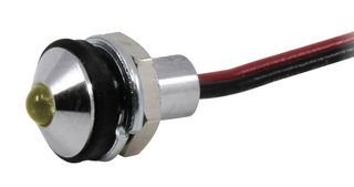 VCC / VISUAL COMMUNICATIONS COMPANY CD-1-2701-9923-I 发光二极管面板指示灯, 6MM, 黄色, 28VDC