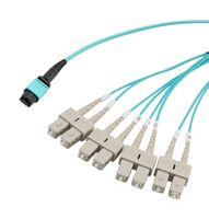 L-COM MPM8OM4-SCR-3 光纤线缆, MPO 插头-SC,MM, 3M