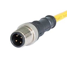 HARTING 21350100406100 M12 A-CODE 4-PIN STRAIGHT MALE TO OPEN END, 10M, PUR YELLOW JACKET 51AK5385