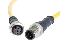 HARTING 21350102315050 组件, M12 A-CODE 3针直型 公至直型