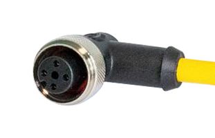 HARTING 21350400305020 M12 A-CODE 3-PIN ANGLED FEMALE TO OPEN END, 2M, PUR YELLOW JACKET 51AK5479