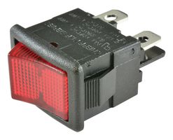 ZF LRA22H2BBRLN 开关, 船型, SPST, 10A, 250V, 红色