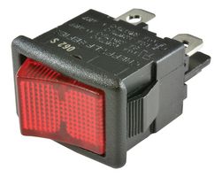 ZF LRA32H2BBRLN 开关, 船型, DPST, 10A, 250V, 红色
