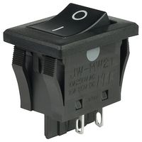 NKK SWITCHES JWMW21RA2A 船型开关, DPST, 10A, 250VAC, 黑色
