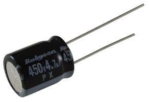 RUBYCON 450PX4.7MEFC10X12.5 铝电解电容, 4.7UF, 450V, 20%, 径向引线