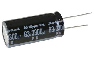 RUBYCON 63PK3300MEFC18X40 铝电解电容, 3300UF, 63V, 20%, 径向引线