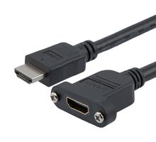 L-COM HD21P-MFP-BLK-2M HDMI 2.1 CABLE, M/F PANEL MOUNT, PVC, BLK, 2.0M 52AK0467
