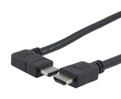 L-COM HD21PRAL-MM-BLK-3M 接口HDMI 2.1 电缆, M/RA-左-M, 聚氯乙烯, 黑色, 3