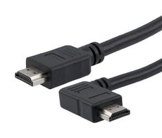L-COM HD21PRAR-MM-BLK-1M 接口HDMI 2.1 电缆, M/RA-RIGHT-M, 聚氯乙烯, 黑色,