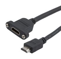L-COM HD21Z-MFP-BLK-05M. 接口HDMI 2.1 电缆, 公/母 面板 安装, LSZH, B