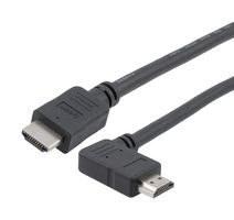 L-COM HD21ZRAR-MM-BLK-05M 接口HDMI 2.1 电缆, M/RA-RIGHT-M, LSZH, 黑色,