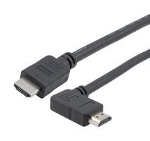 L-COM HD21ZRAR-MM-BLK-3M 接口HDMI 2.1 电缆, M/RA-RIGHT-M, LSZH, 黑色,