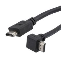 L-COM HD21ZRAU-MM-BLK-05M 接口HDMI 2.1 电缆, M/RA-UP-M, LSZH, 黑色, 0.