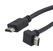 L-COM HD21ZRAU-MM-BLK-3M 接口HDMI 2.1 电缆, M/RA-UP-M, LSZH, 黑色, 3.