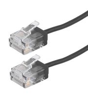 L-COM TRD634-BLK-1F ENET CORD, CAT6, RJ45 PLUG-PLUG, 1FT