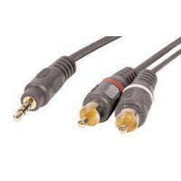 STELLAR LABS 24-12038 电缆, 3.5MM 立体声-2 RCA 插头, 12英尺