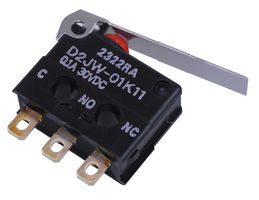 OMRON ELECTRONIC COMPONENTS D2JW-01K11 81023000,微动开关, 合页杆, SPDT, 100MA