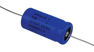 VISHAY 53D212G035GJ6 铝电解电容, 2100uF, 35V, 10%, 轴向引线