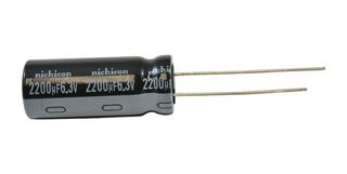 NICHICON UHE0J222MPD1TD 铝电解电容, 2200uF, 6.3V, 径向引线