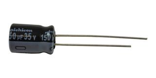 NICHICON UHE1V151MPD1TD 铝电解电容, 150uF, 35V, 径向引线