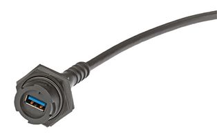 MOLEX 84733-0003 电缆, USB 3.0 A 母-公, 152MM, 黑色