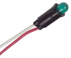 VCC / VISUAL COMMUNICATIONS COMPANY 5100H5LC 指示器, 发光二极管, 面板安装, 绿色, 1.8V