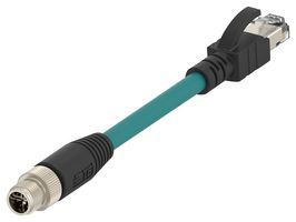 TE CONNECTIVITY TCX3872A202-005 SENSOR CORD, 8P M12 PLUG-RJ45 PLUG, 5M