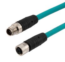 L-COM TRG608-T6T-15M 传感器 线缆, M12 公-母, 49.2英尺 连接器
