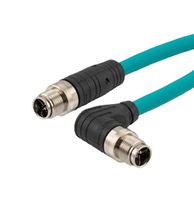 L-COM TRG612-T6T-2M 电缆组件, M12 直角型公-M12公, 6.6