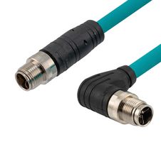 L-COM TRG612-T6T-10M SENSOR CORD, M12 R/A PLUG-PLUG, 32.8FT