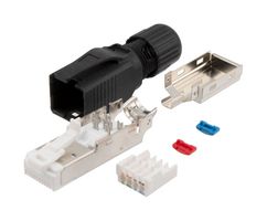 L-COM TSPFTC6AS-POE. 模制连接器, 以太网 CAT6A RJ45 公, 以太网供电, 8P8C