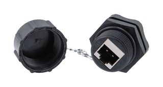 L-COM WBRJC6A-FF 模制耦合器, CAT6A RJ45 插座, 8P8C, IP68